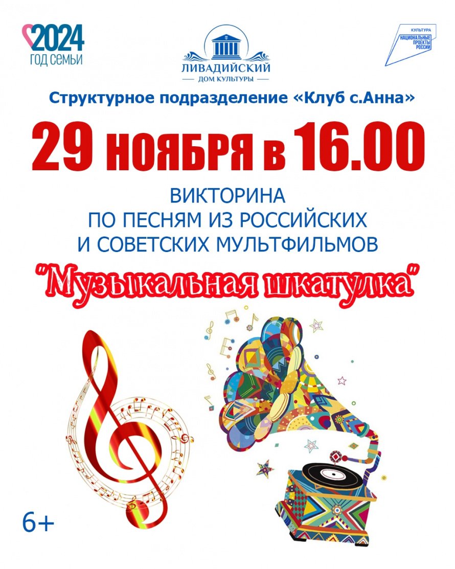 Викторина по песням из российских и советских мультфильмов " Музыкальная шкатулка"